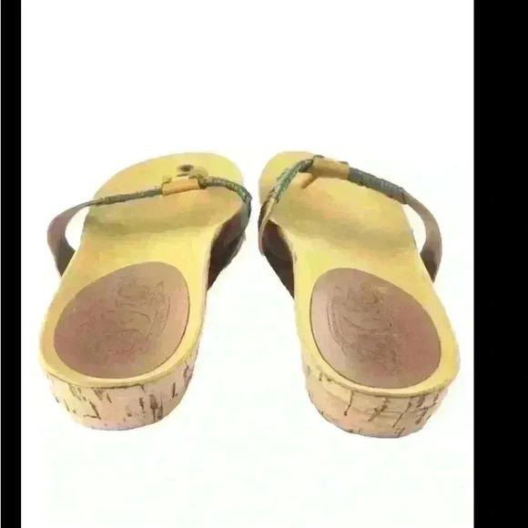 NINE WEST Vintage American Collection Leather/Cork Aztec Flip Flop Sandal (8M) - Picture 4 of 6